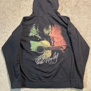 Vintage Bob Marley Full Zip Hoodie Reggae Ska Rocksteady Folk Distressed XXL